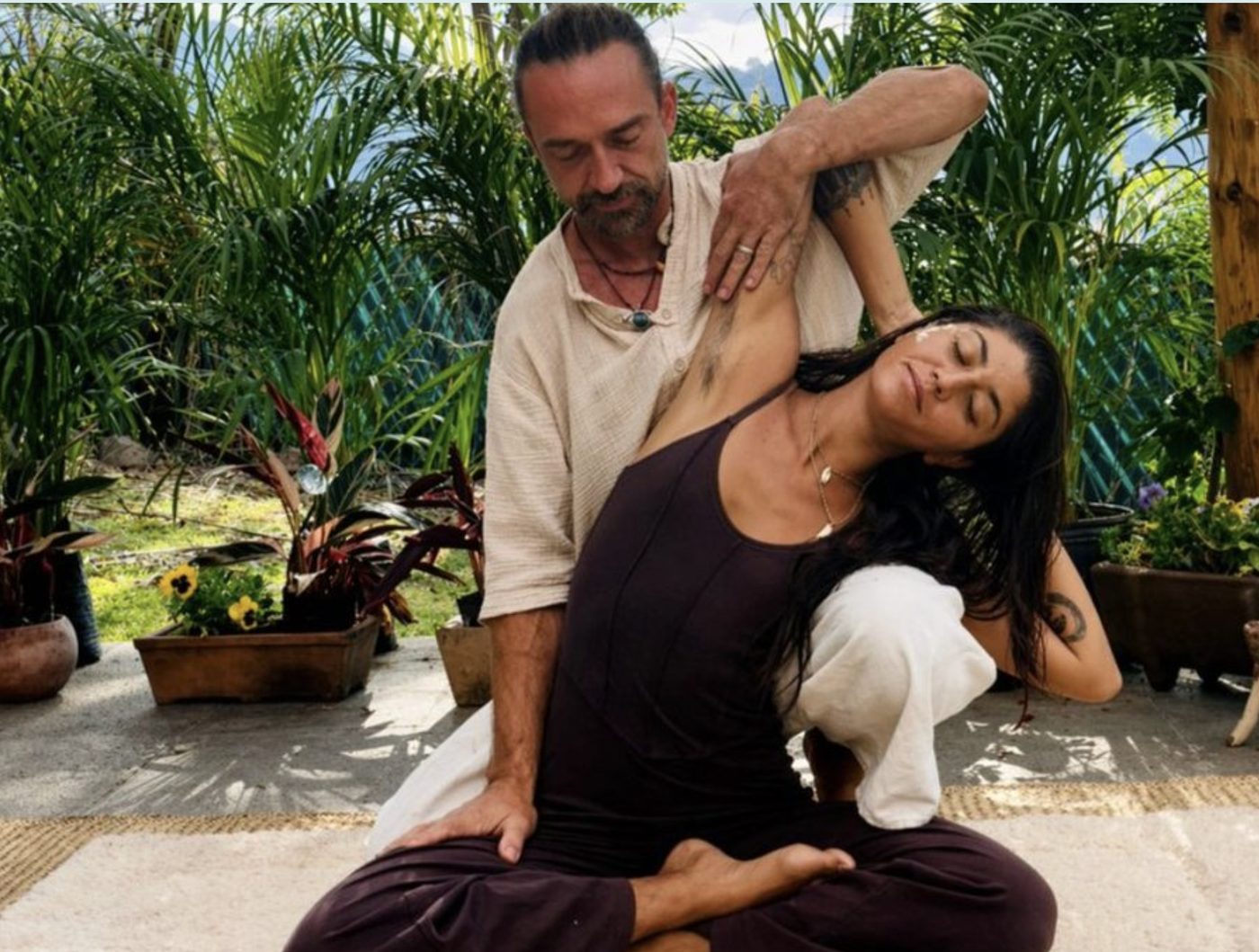 Thai yoga massage en el jardín
